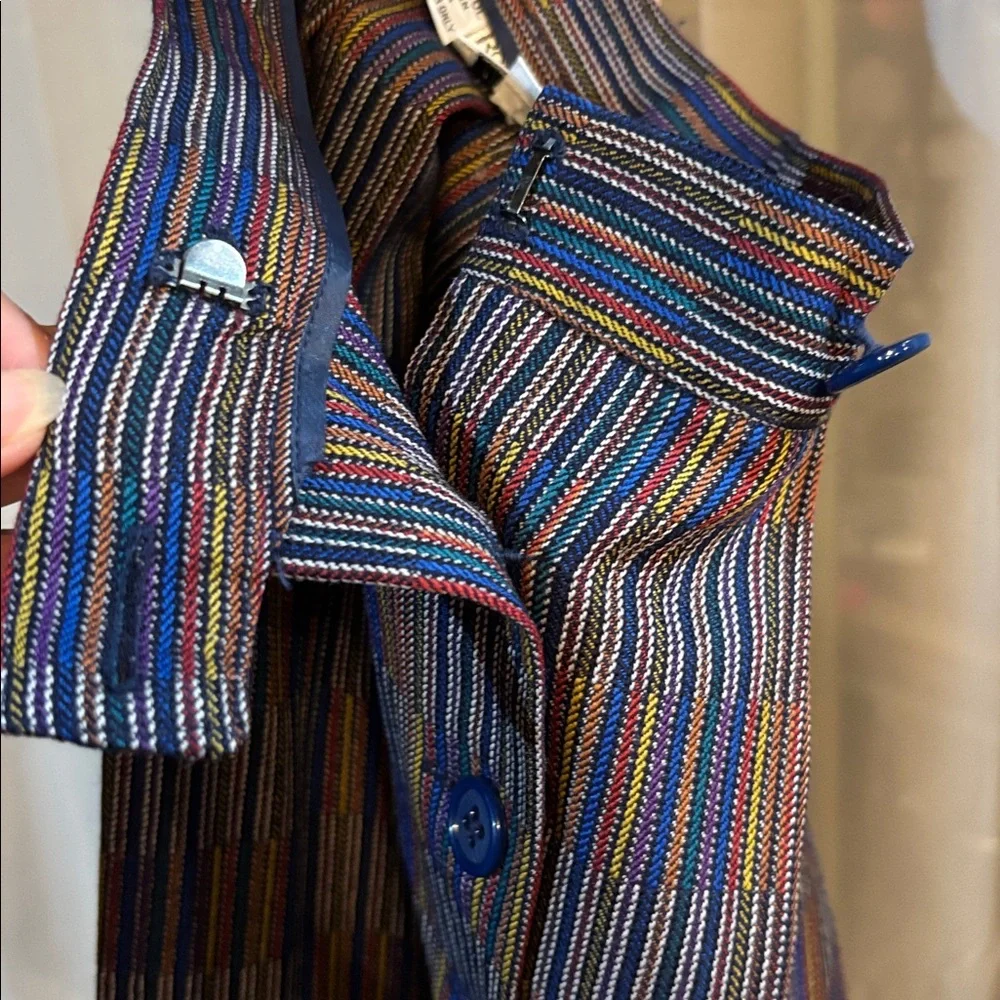 Vintage Roth Le Cover 100% Wool Academia Pleated Multicolor A-Line MIDI Skirt - Picture 6 of 6